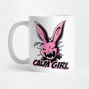 Calm Girl Rabbit Design Mug